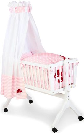 Berceau à pendule bébé hêtre laqué blanc Tina