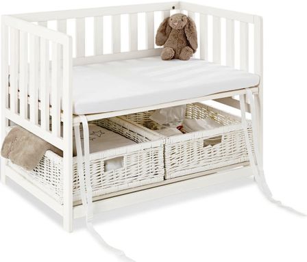 Berceau cododo bébé hêtre massif blanc Janne 40