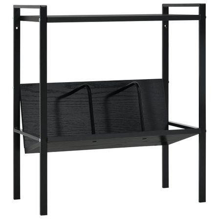 Bibliothèque 2 niveaux Noir 52x28x59 cm