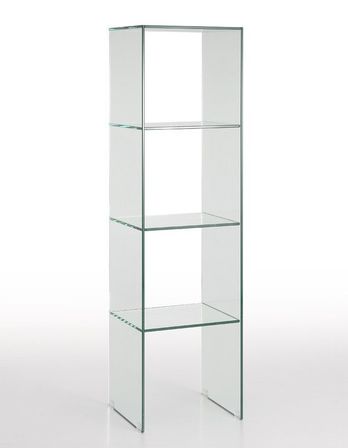 Bibliothèque 3 niveaux verre transparent Bessut