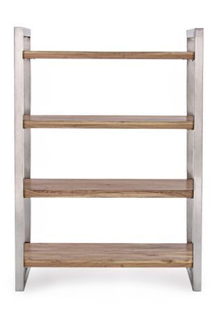 Bibliothèque 4 niveaux en bois d'acacia et acier Obito L 110 cm
