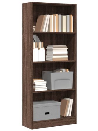 Bibliothèque en bois 4 niveaux L 60 x H 143 x P 24 cm - Collection Klazik
