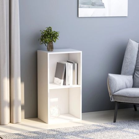 Bibliothèque à 2 niveaux Blanc 40x30x76,5 cm