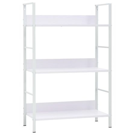 Bibliothèque à 3 niveaux Blanc 60x27,6x90,5 cm