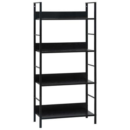 Bibliothèque à 4 niveaux Noir 60x27,6x124,5 cm