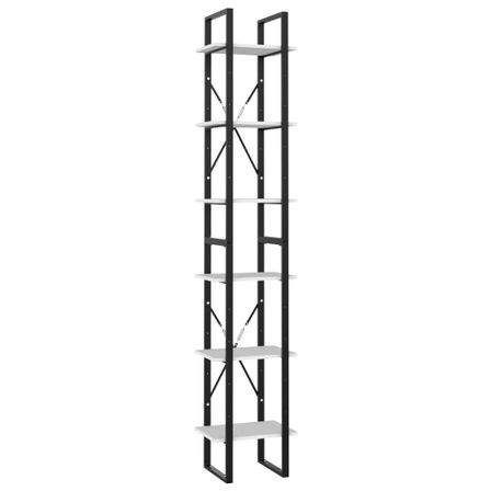 Bibliothèque à 6 niveaux Blanc 40x30x210 cm