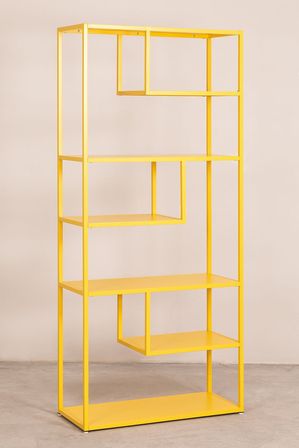 Bibliothèque acier jaune mate Popy