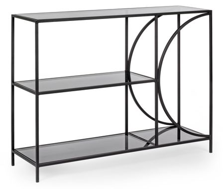 Bibliothèque acier noir 3 niveaux Kora L 102 cm