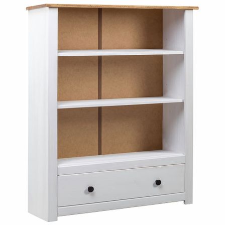 Bibliothèque Blanc 80x35x110 cm Pin massif Assortiment Panama