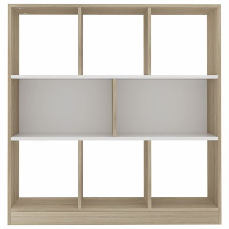 Bibliothèque Blanc et chêne sonoma 97,5x29,5x100 cm