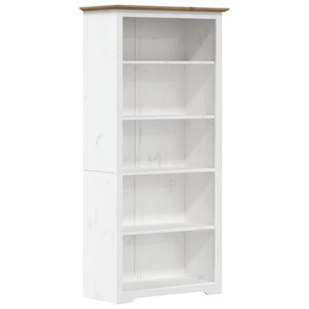 Bibliothèque BODO marron 80x38x180 cm bois pin massif 5 niveaux