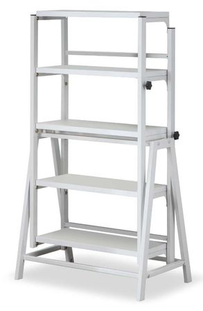 Bibliothèque convertible en table métal et bois blanc Lee