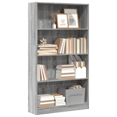 Bibliothèque en bois 4 niveaux L 80 x H 143 x P 24 cm - Collection Klazik