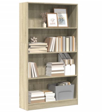 Bibliothèque en bois 4 niveaux L 80 x H 143 x P 24 cm - Collection Klazik