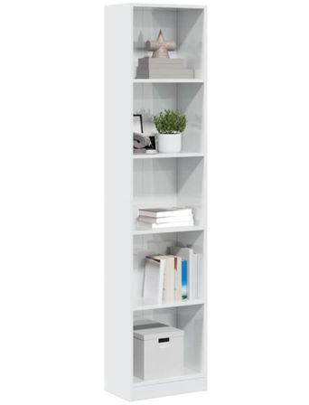 Bibliothèque en bois 5 niveaux L 40 x H 176 x P 24 cm - Collection Klazik