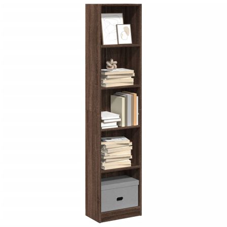 Bibliothèque en bois 5 niveaux L 40 x H 176 x P 24 cm - Collection Klazik