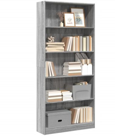 Bibliothèque en bois 5 niveaux L 80 x H 176 x P 24 cm - Collection Klazik