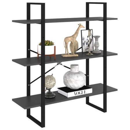 Bibliothèque Gris 100x30x105 cm