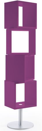 Bibliothèque laquée fuchsia Cubique