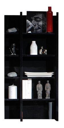 Bibliothèque laquée noire Black