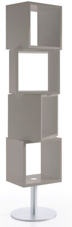 Bibliothèque laquée taupe Cubique