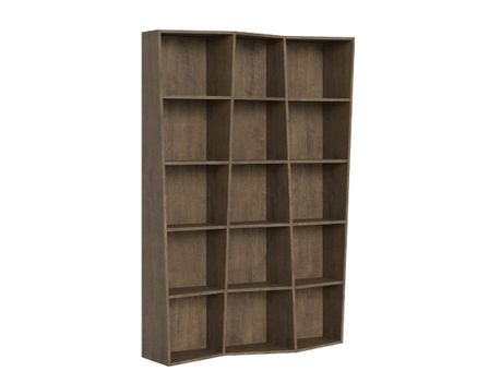 Bibliothèque moderne déstructurée en bois Brika