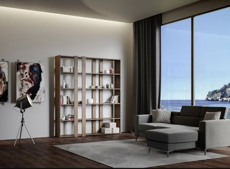 Bibliothèque moderne en bois Sanka