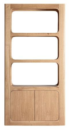 Bibliothèque SAULGE – Design nordique en chêne massif brun clair