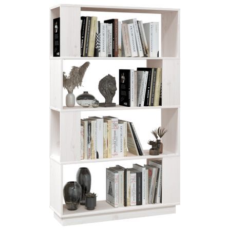 Bibliothèque/Séparateur de pièce Blanc 80x25x132 cm Pin solide