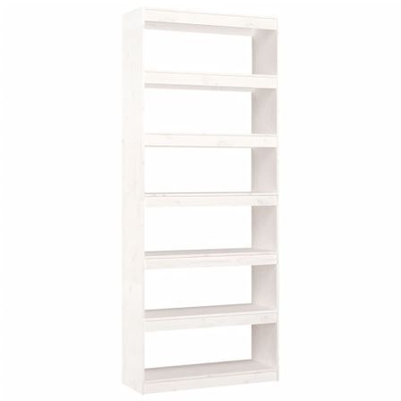 Bibliothèque/Séparateur de pièce Blanc 80x30x199,5cm Pin solide