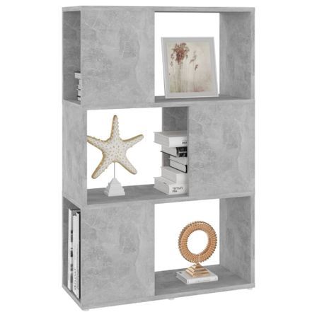 Bibliothèque/Séparateur de pièce Gris 60x24x94 cm