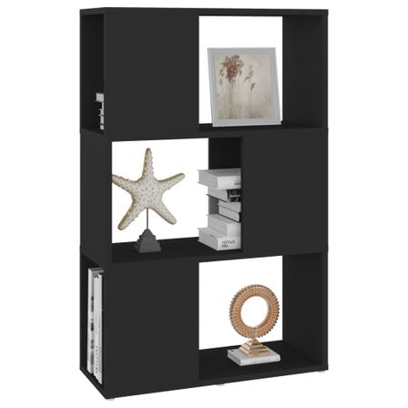 Bibliothèque/Séparateur de pièce Noir 60x24x94 cm