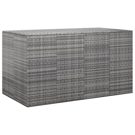 Boîte à coussins de jardin Résine tressée 194x100x103 cm Gris