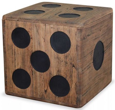 Boîte de rangement carrée mindi massif foncé Induka