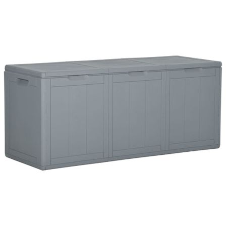 Boîte de rangement de jardin 270 L Gris PP