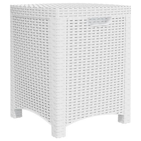Boîte de rangement de jardin 39x39x46 cm Rotin PP Blanc