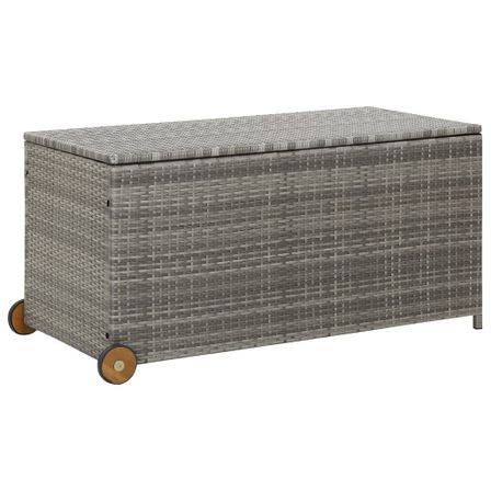 Boîte de rangement de jardin Gris clair 120x65x61 cm Rotin