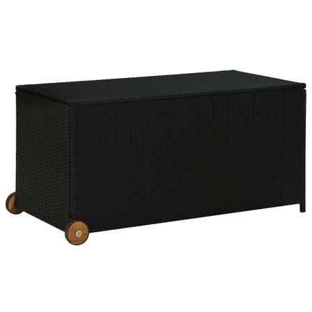 Boîte de rangement de jardin Noir 120x65x61 cm Résine tressée