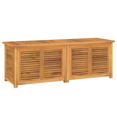 Boîte de rangement jardin et sac 150x50x53 cm bois massif teck