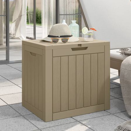 Boîte de stockage de jardin marron clair 55,5x43x53 cm PP