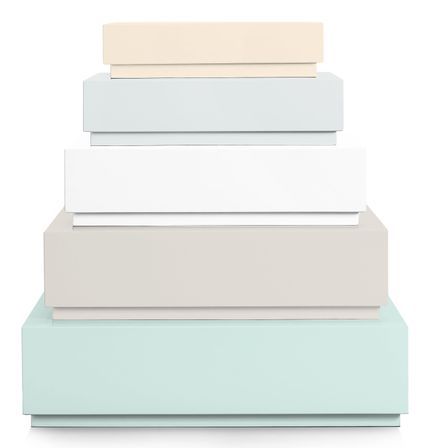 Boîtes de rangement bois laqué multicolore Pyramid Combi 3