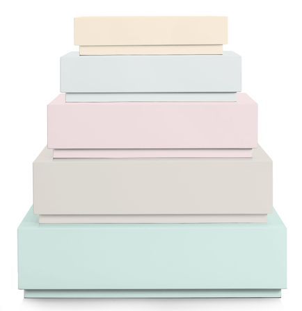 Boîtes de rangement bois laqué multicolore Pyramid Combi 4