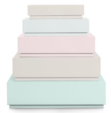 Boîtes de rangement bois laqué multicolore Pyramid Combi 6