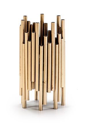 Bougeoir métal doré Sandjee H 29