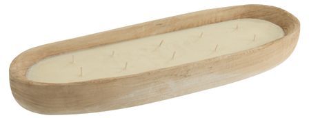 Bougie dans du bois blanc Farij L 61 cm