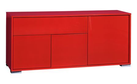 Buffet 3 portes Rouge brillant Like
