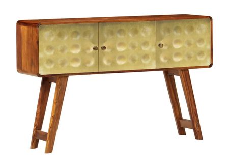 Buffet 3 portes sesham foncé et métal doré Sytranel