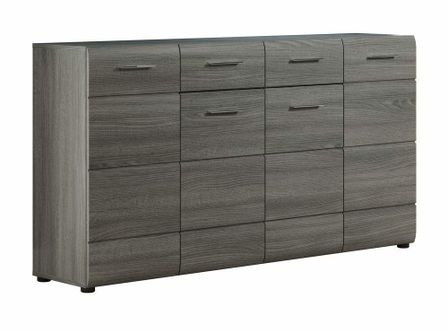 Buffet 4 portes 2 tiroirs mélaminé gris Lorea L 160 cm