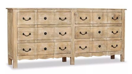 Buffet 6 tiroirs manguier massif clair brossé Walker