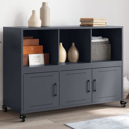 Buffet anthracite 100,5x39x72 cm acier laminé à froid